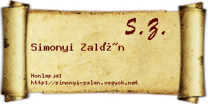 Simonyi Zalán névjegykártya